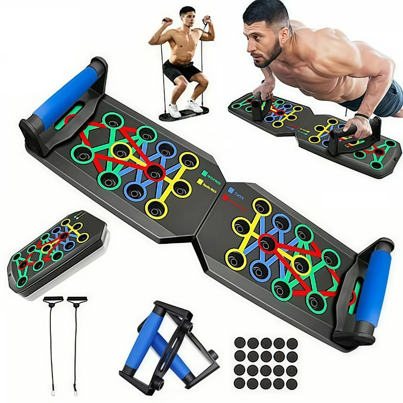 Home Gym Rig - Katlanabilir Direnç Bantlı Şınav Tahtası, Çok