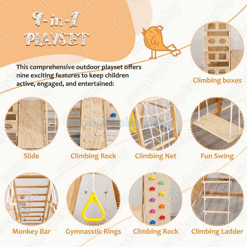 Çocuklar için Ahşap Tırmanma Ç - Home Gym For Toddlers incelemesi ve fiyatı